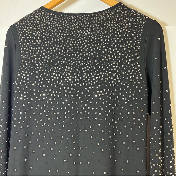 Ce Ce by Cynthia Steffe Black Embellished Rhinestone Long Sleeve Dress SZ M - Picture 6 of 15